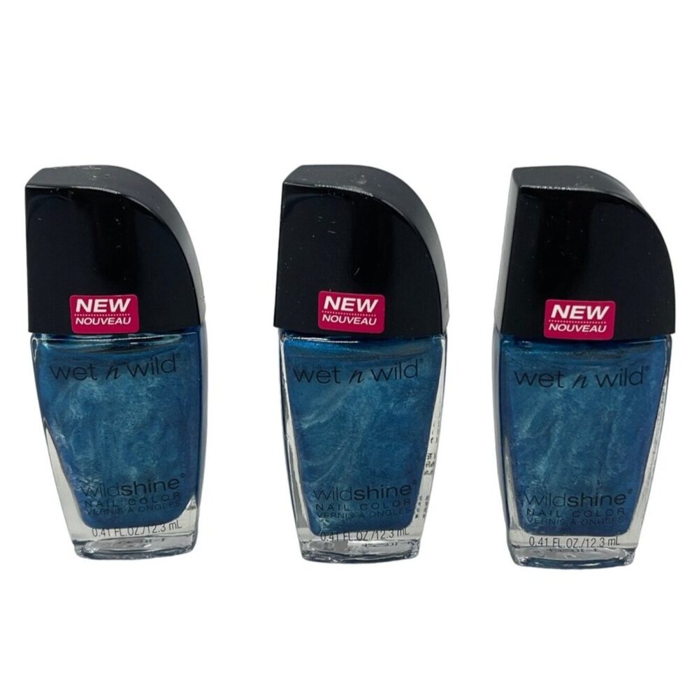 Nail Polish wet n wild wild shine .41 fl oz 4820 Bijou Bleu new in box of 3 READ